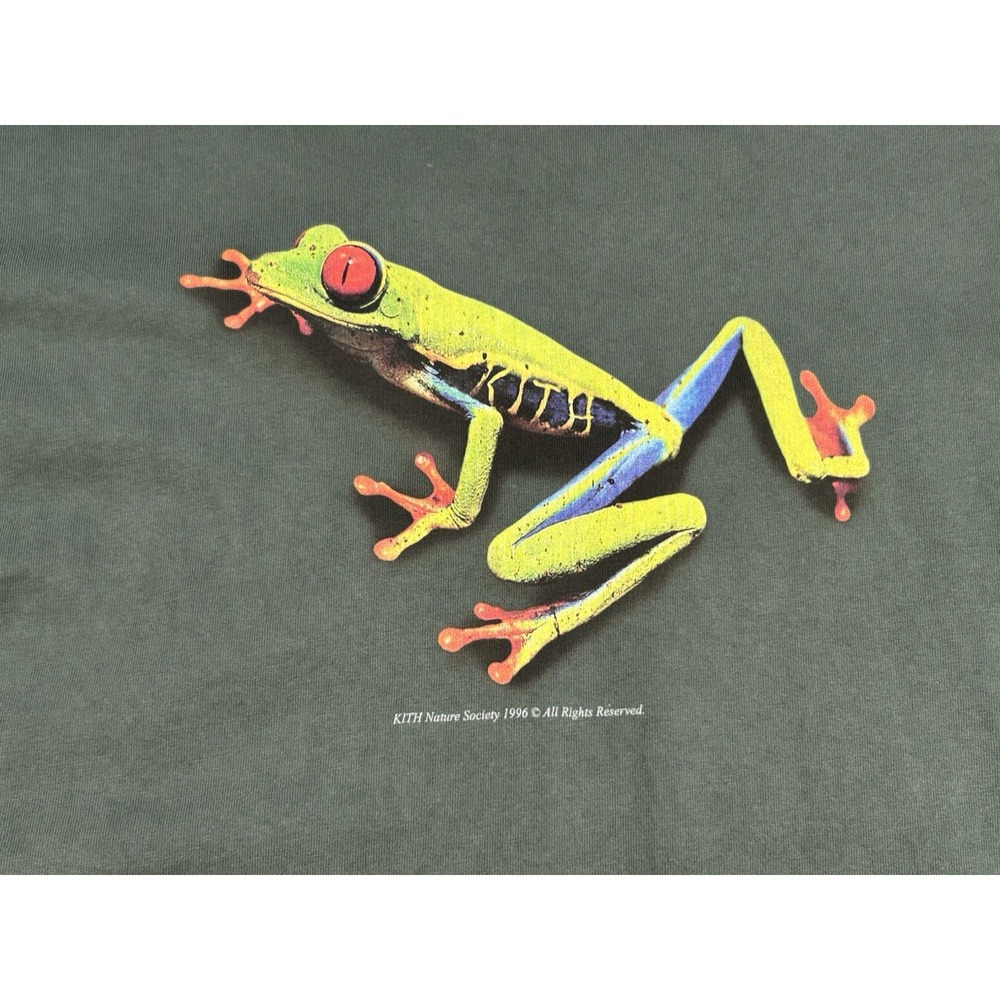 Kith Shirt Mens Medium Green 1996 Nature Society Tree Frog Crewneck Pullover Tee - Picture 4 of 7